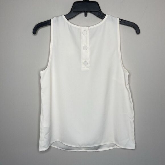 J.CREW Top Women XXS Sleeveless Button-Back Shell NEW Ivory BY429 - Picture 6 of 10